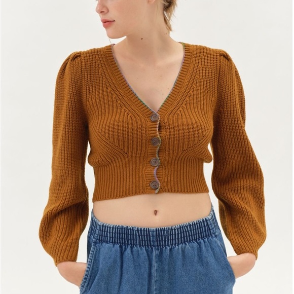 Urban Outfitters Sweaters - Urban Outfitters Puff Sleeve cardigan, size XS.
